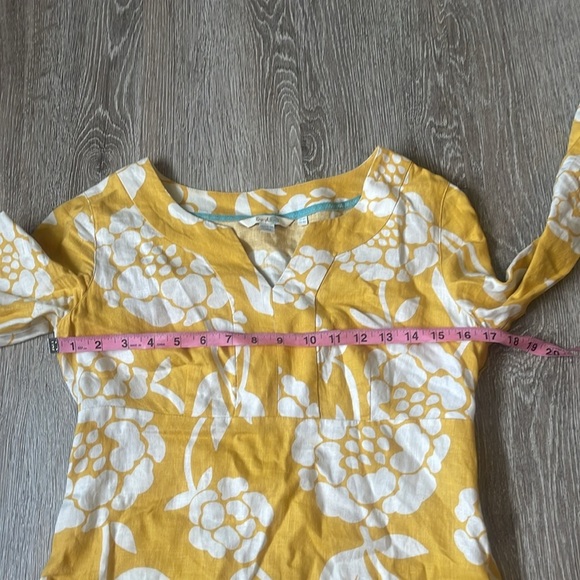 Boden Yellow and White Floral Dress linen size 4 - Picture 4 of 6